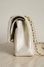 CHANEL CLASSIC MEDIUM DOUBLE FLAP | IRIDESCENT IVORY