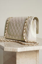 CHANEL CLASSIC MEDIUM DOUBLE FLAP | IRIDESCENT IVORY