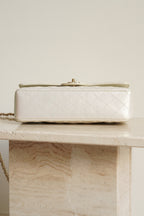 CHANEL CLASSIC MEDIUM DOUBLE FLAP | IRIDESCENT IVORY