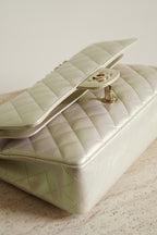 CHANEL CLASSIC MEDIUM DOUBLE FLAP | IRIDESCENT IVORY
