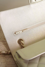 CHANEL CLASSIC MEDIUM DOUBLE FLAP | IRIDESCENT IVORY