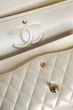 CHANEL CLASSIC MEDIUM DOUBLE FLAP | IRIDESCENT IVORY