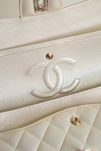 CHANEL CLASSIC MEDIUM DOUBLE FLAP | IRIDESCENT IVORY