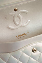 CHANEL CLASSIC MEDIUM DOUBLE FLAP | IRIDESCENT IVORY