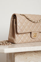 CHANEL CLASSIC MEDIUM DOUBLE FLAP | TAUPE