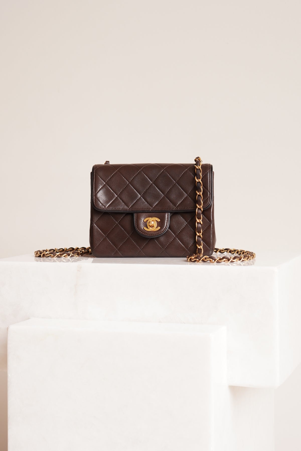 CHANEL CLASSIC MINI SQUARE | DARK BROWN