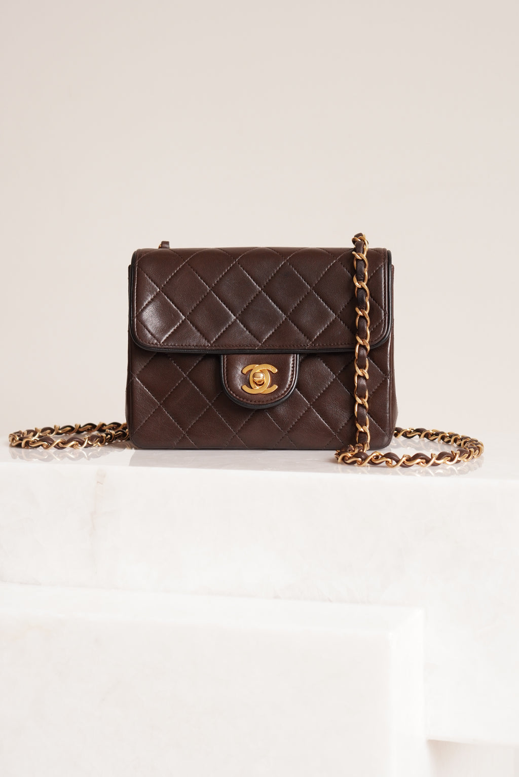 CHANEL CLASSIC MINI SQUARE | DARK BROWN