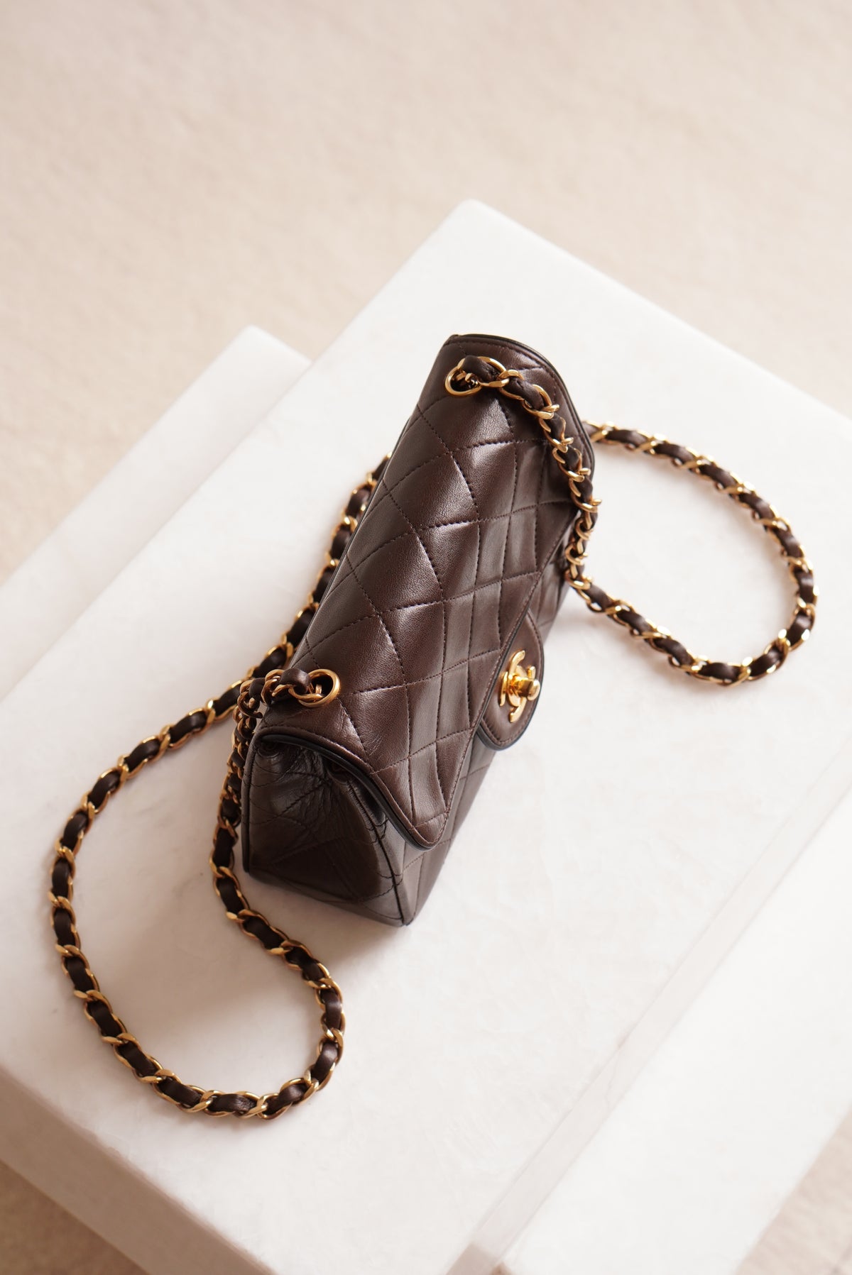 CHANEL CLASSIC MINI SQUARE | DARK BROWN