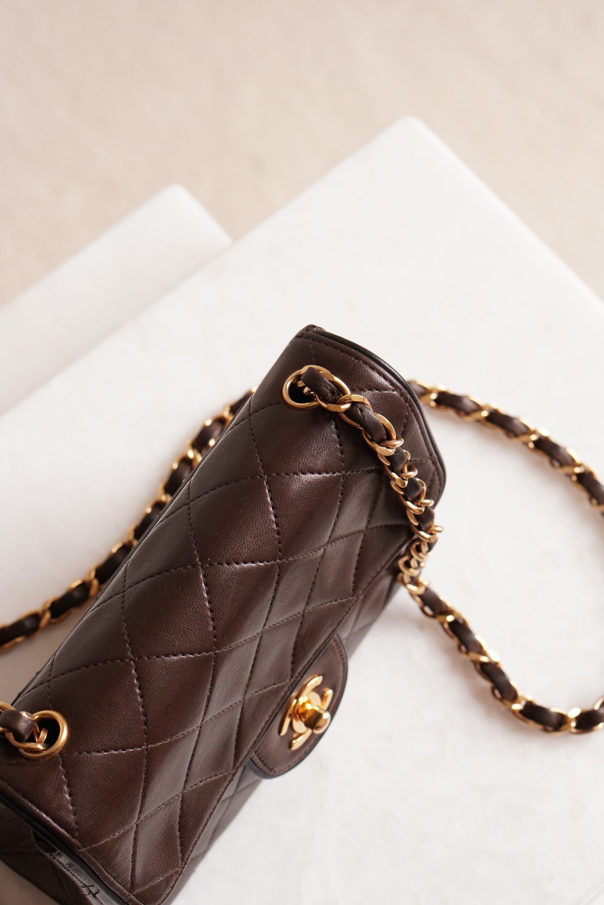 CHANEL CLASSIC MINI SQUARE | DARK BROWN