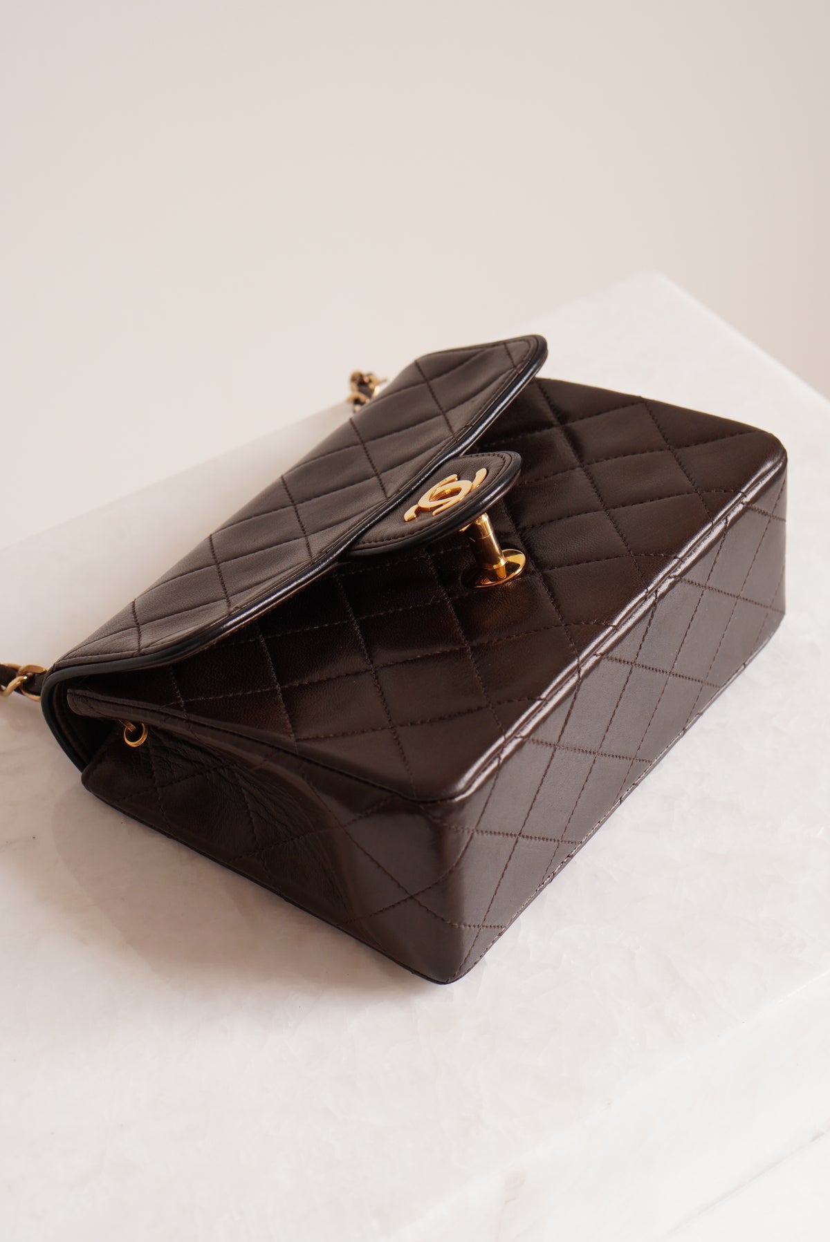 CHANEL CLASSIC MINI SQUARE | DARK BROWN