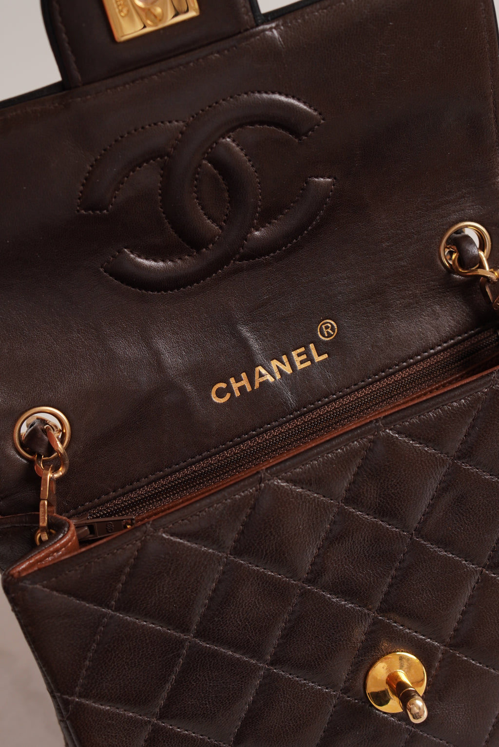 CHANEL CLASSIC MINI SQUARE | DARK BROWN