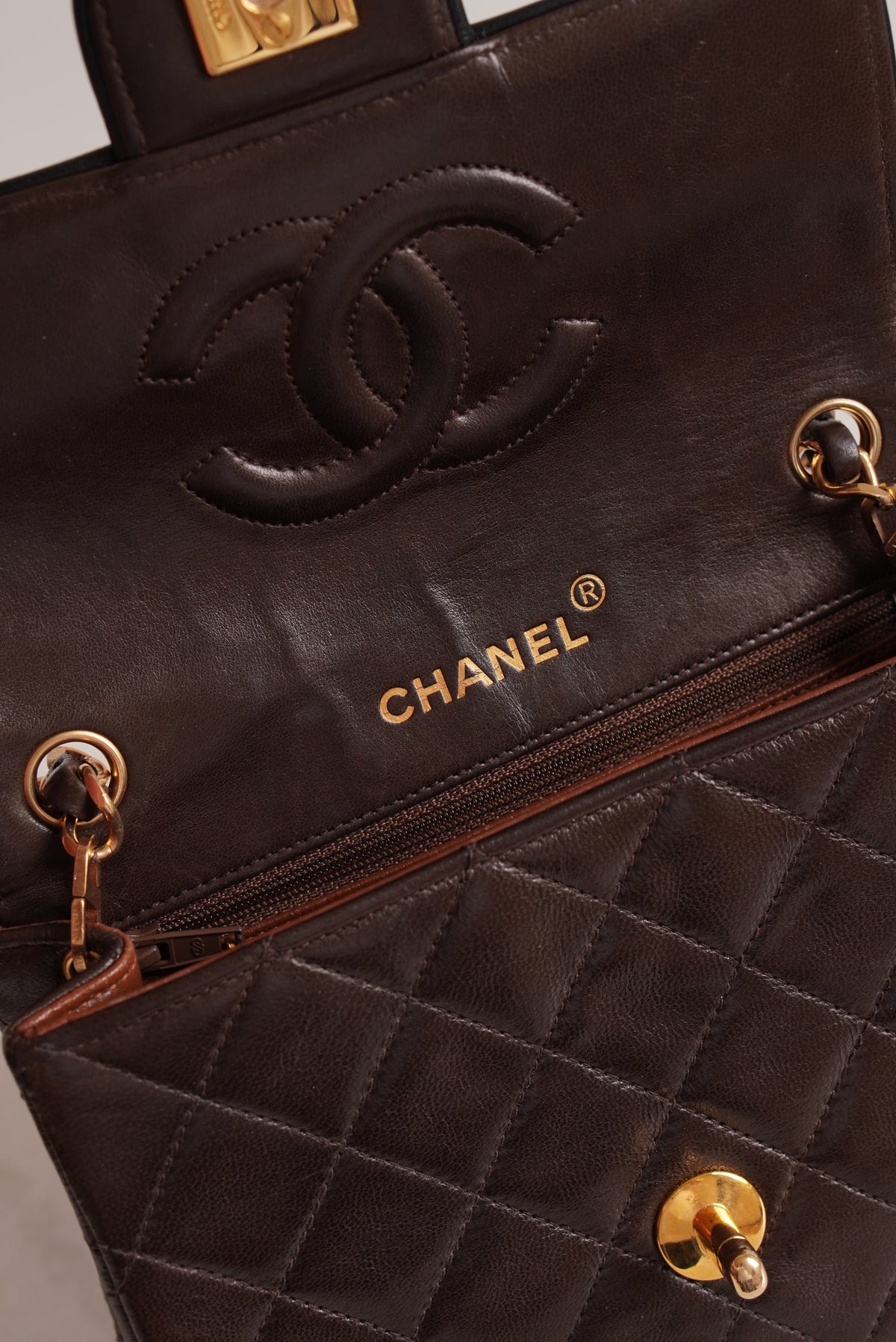 CHANEL CLASSIC MINI SQUARE | DARK BROWN