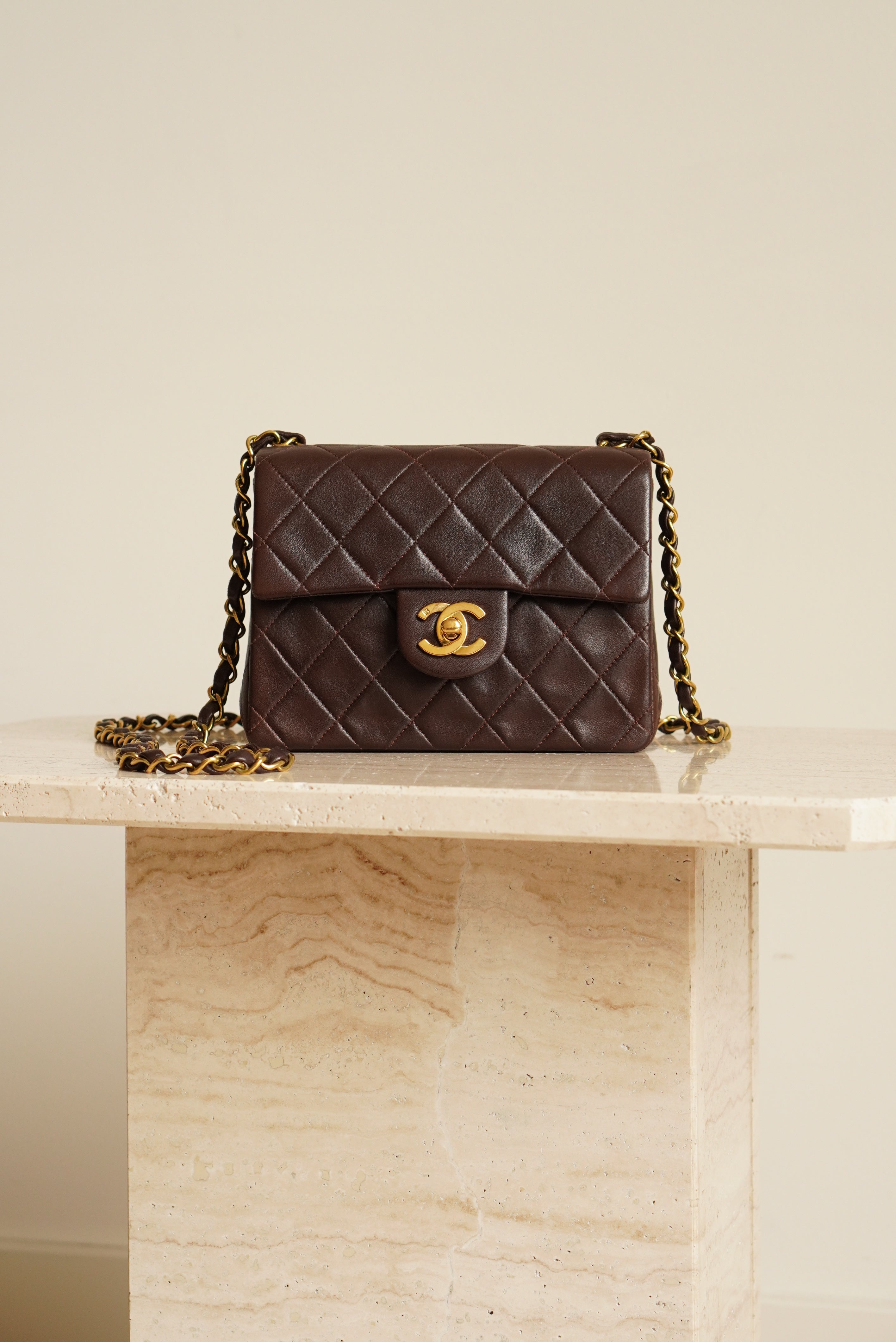 CHANEL CLASSIC MINI SQUARE | DARK BROWN