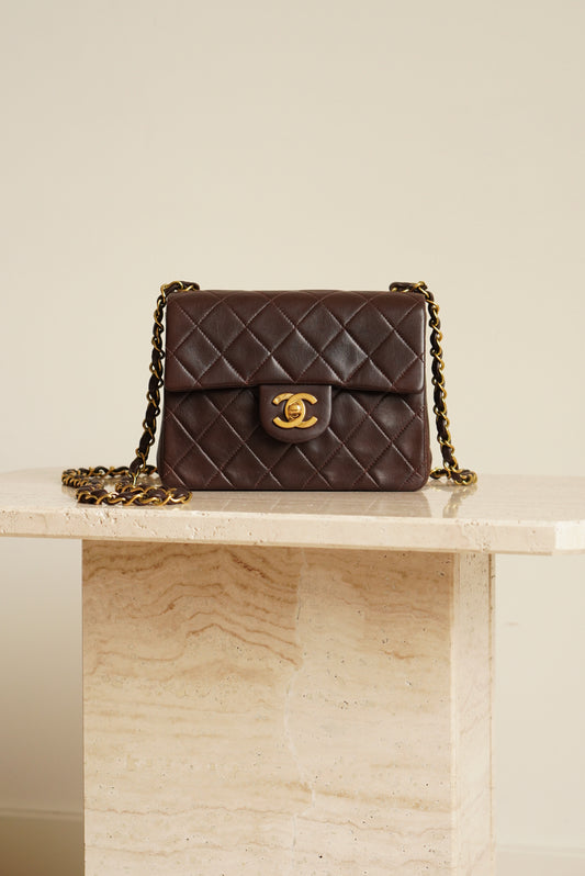 CHANEL CLASSIC MINI SQUARE | DARK BROWN
