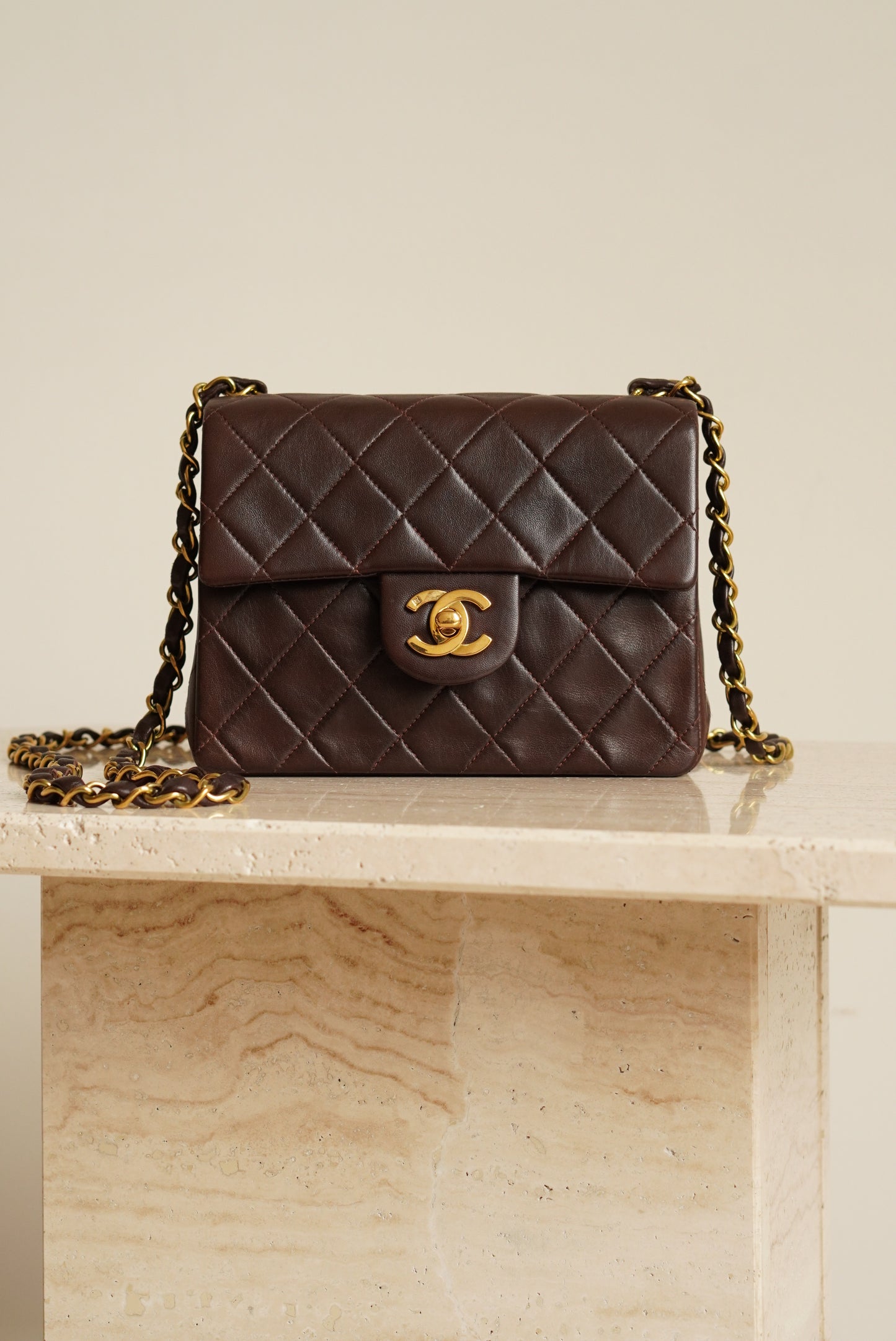 CHANEL CLASSIC MINI SQUARE | DARK BROWN