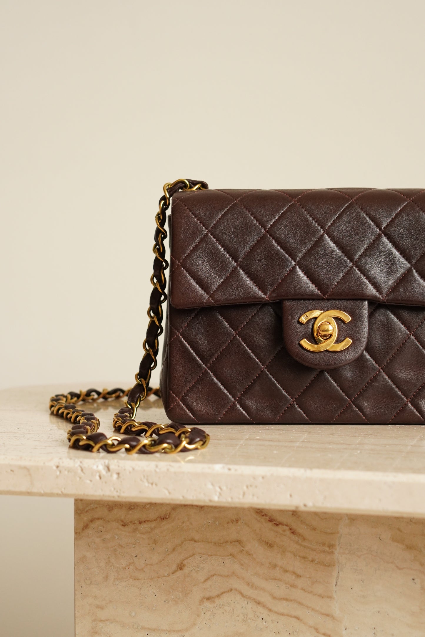 CHANEL CLASSIC MINI SQUARE | DARK BROWN