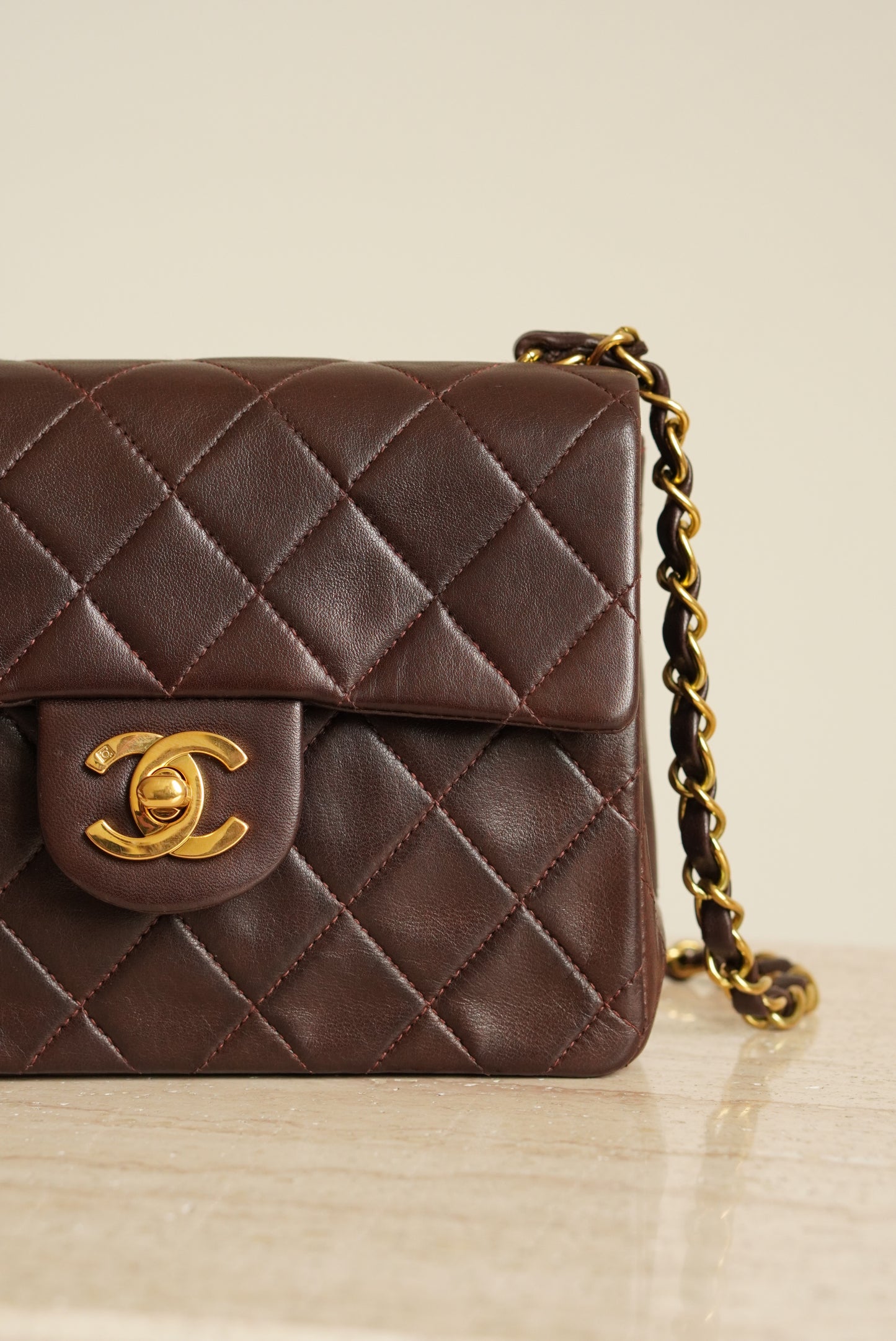 CHANEL CLASSIC MINI SQUARE | DARK BROWN