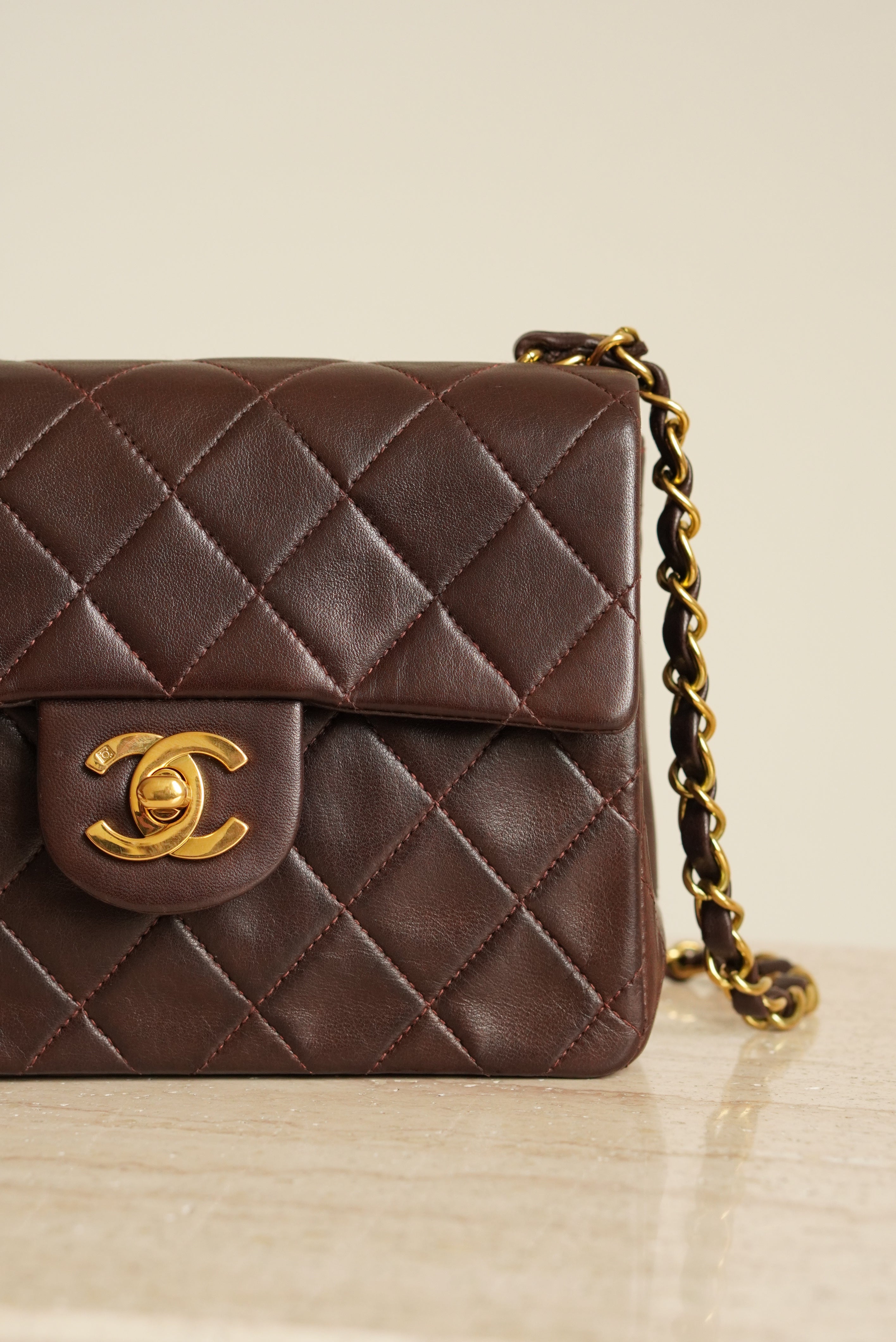 CHANEL CLASSIC MINI SQUARE | DARK BROWN