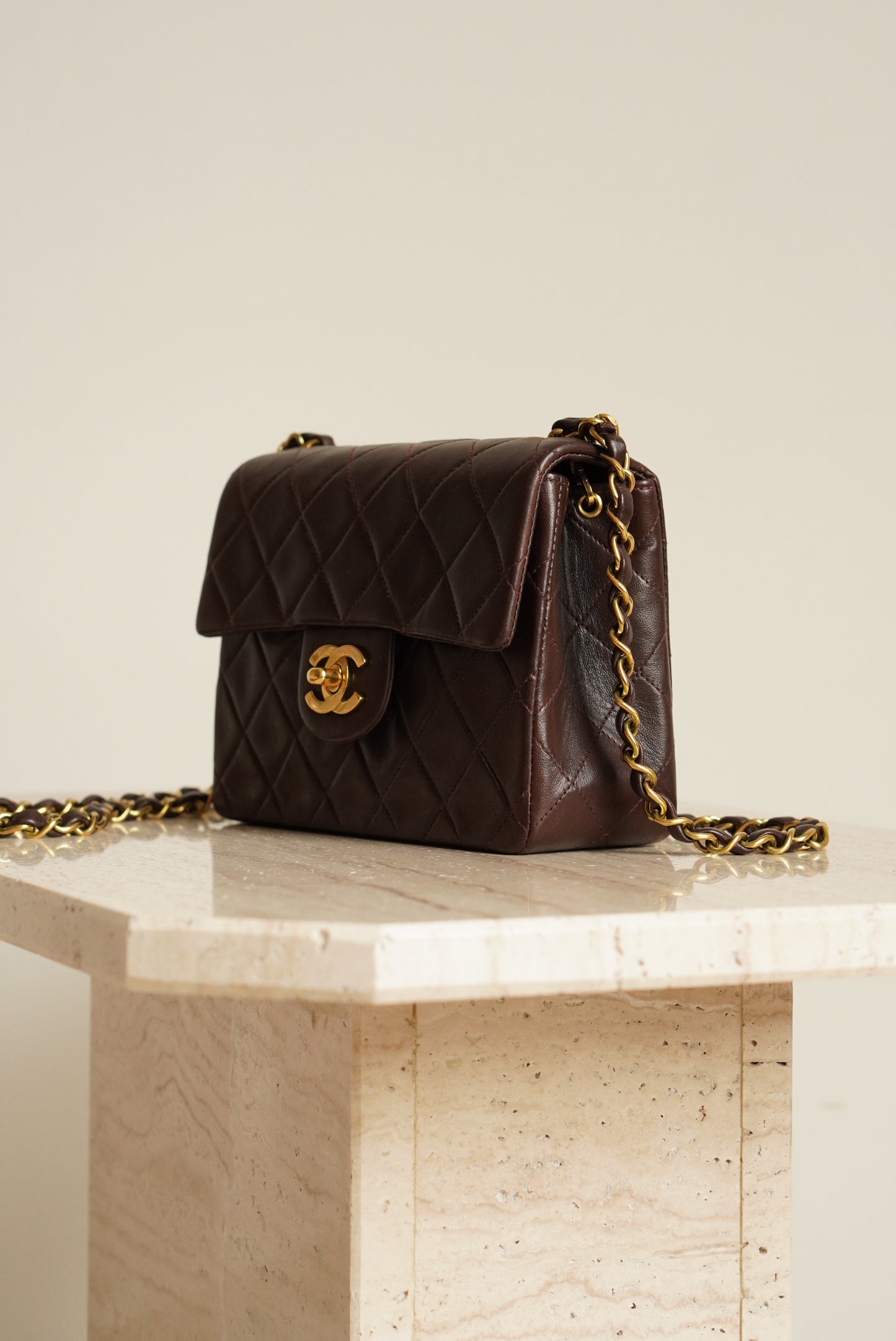 CHANEL CLASSIC MINI SQUARE | DARK BROWN