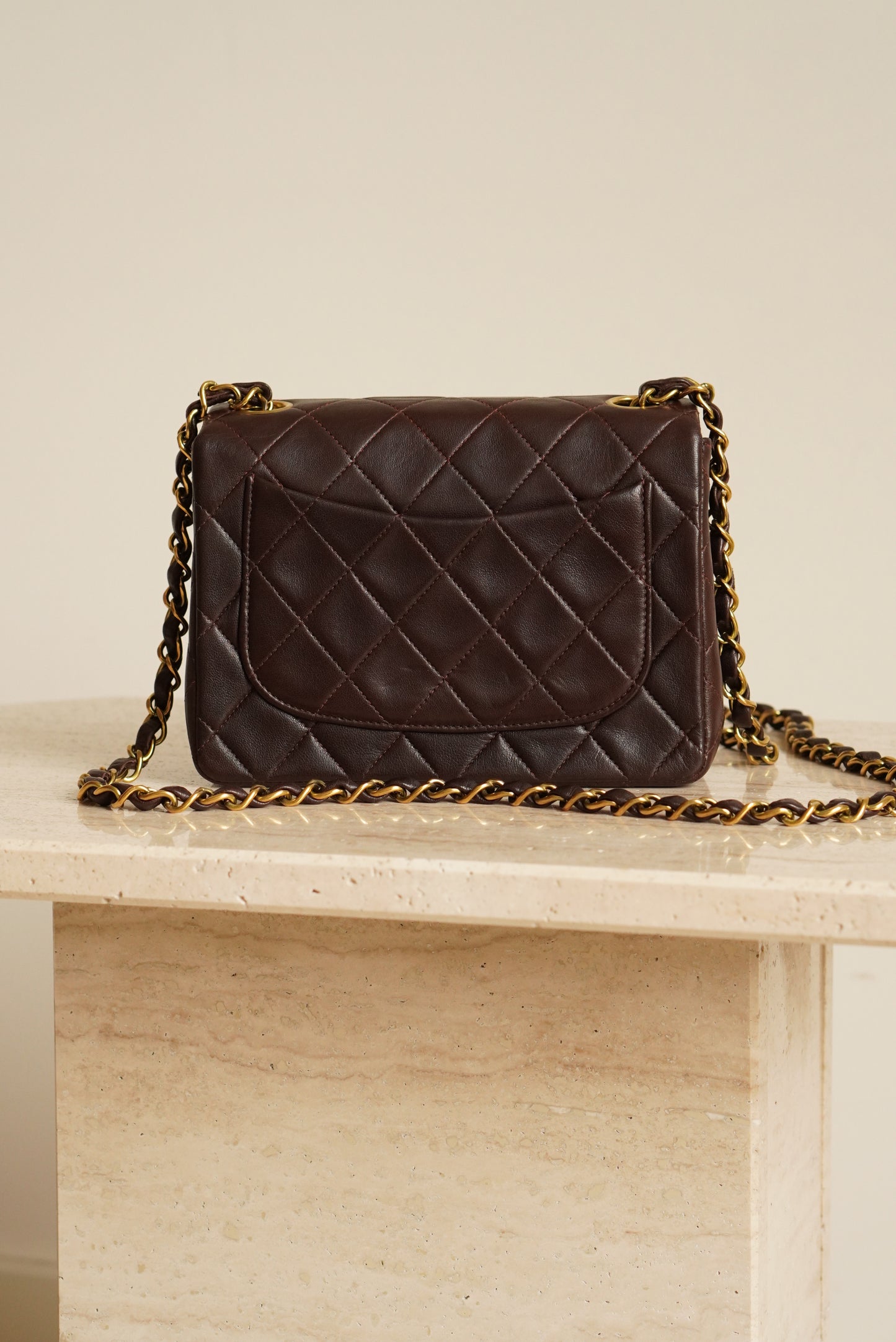 CHANEL CLASSIC MINI SQUARE | DARK BROWN