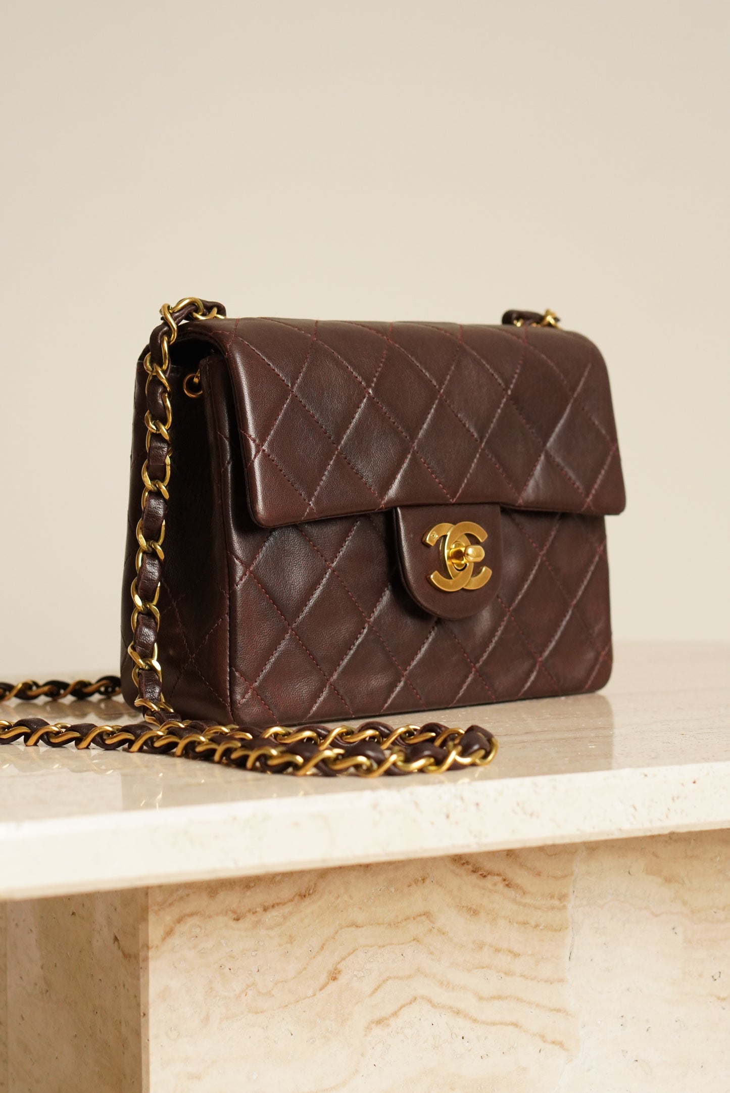 CHANEL CLASSIC MINI SQUARE | DARK BROWN