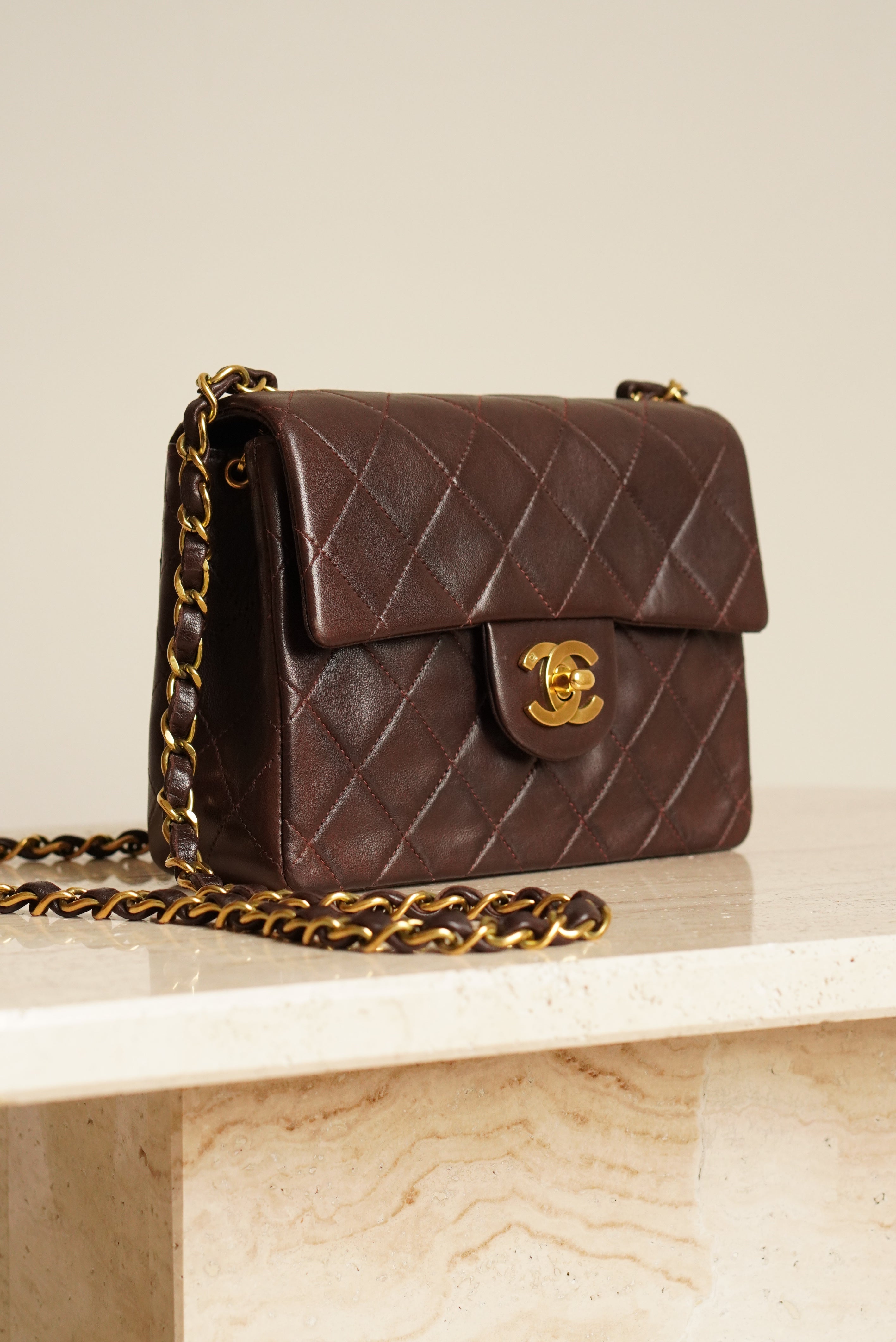 CHANEL CLASSIC MINI SQUARE | DARK BROWN
