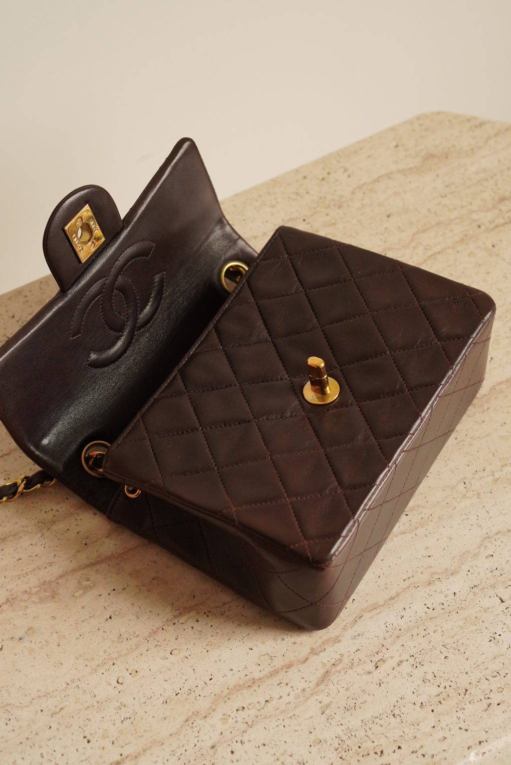 CHANEL CLASSIC MINI SQUARE | DARK BROWN