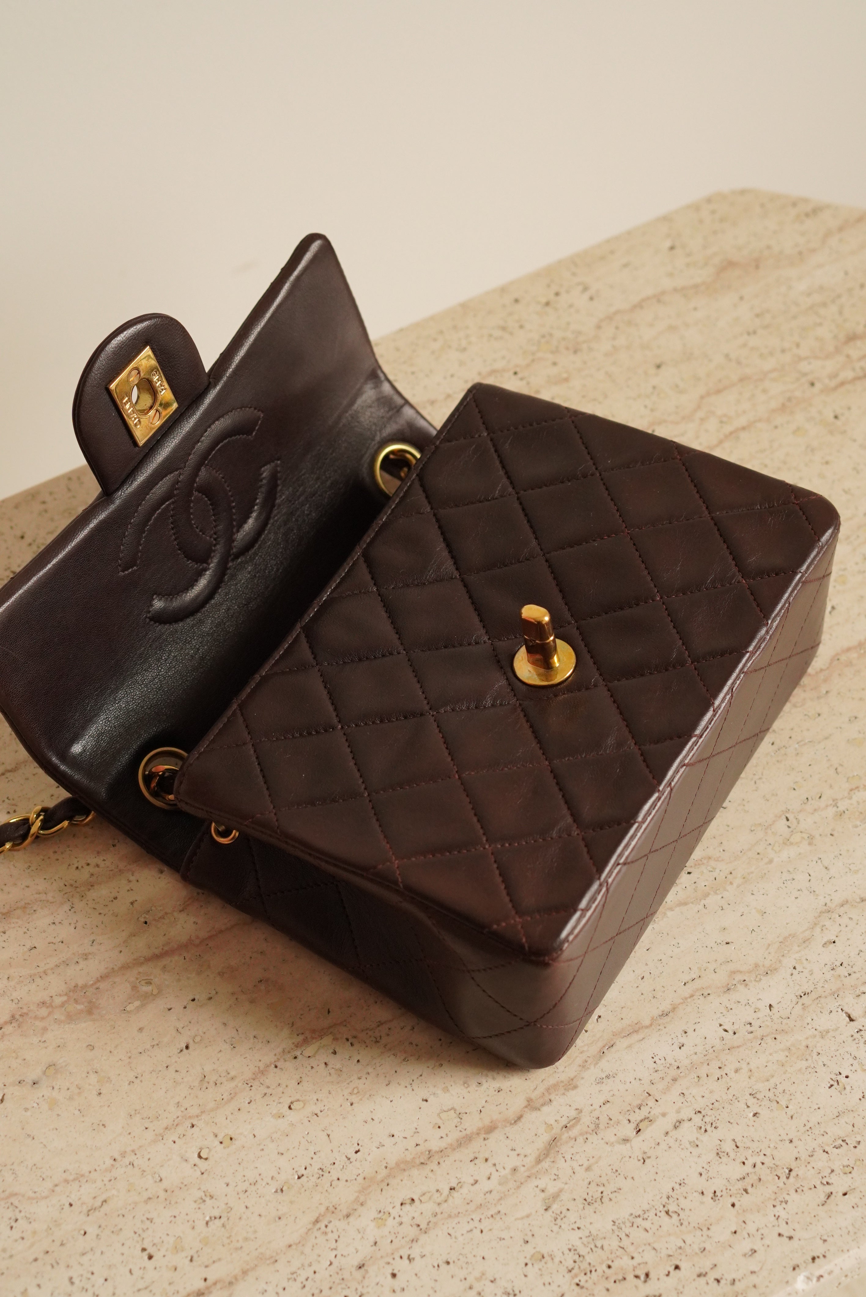 CHANEL CLASSIC MINI SQUARE | DARK BROWN