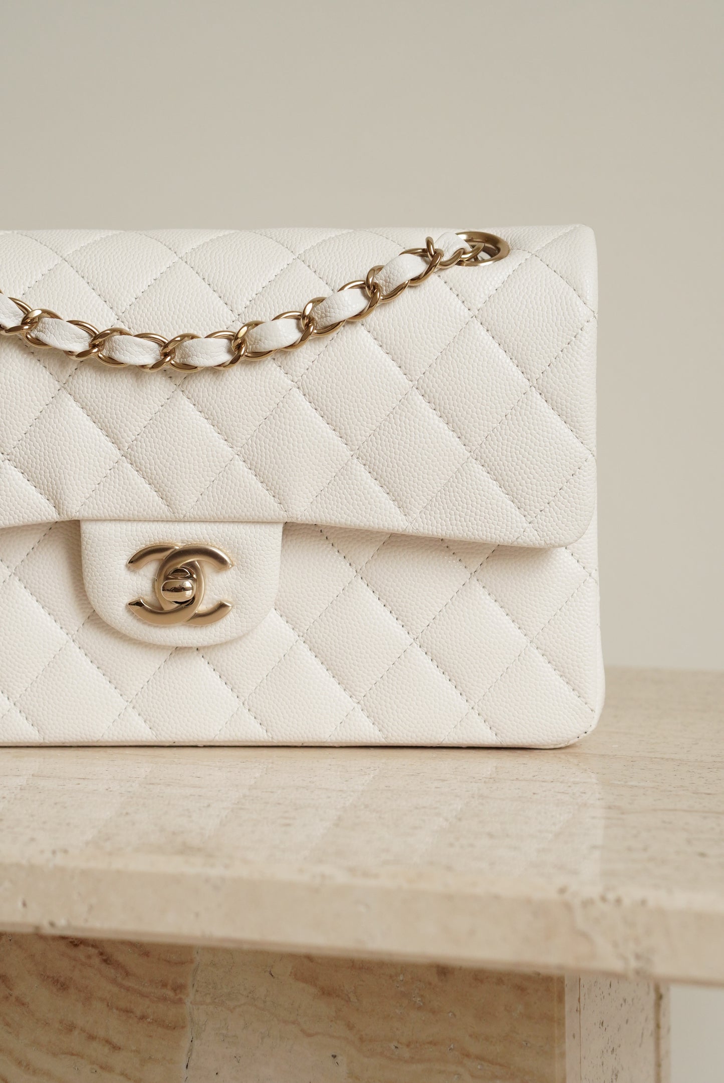 CHANEL CLASSIC 22B SMALL DOUBLE FLAP | WHITE