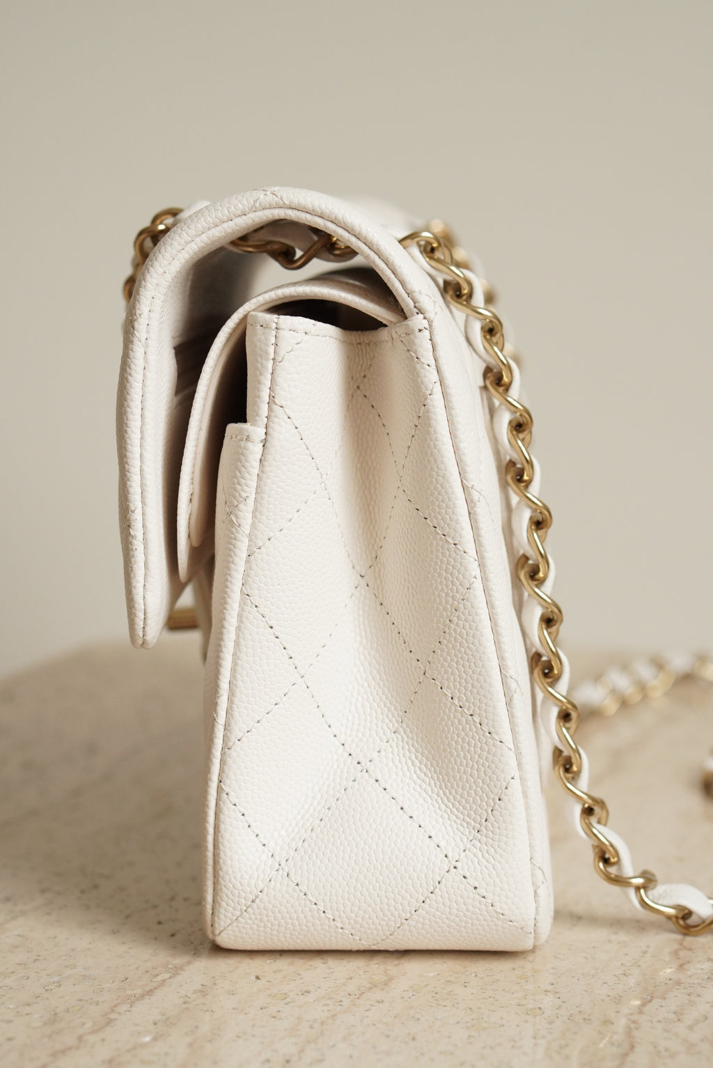 CHANEL CLASSIC 22B SMALL DOUBLE FLAP | WHITE