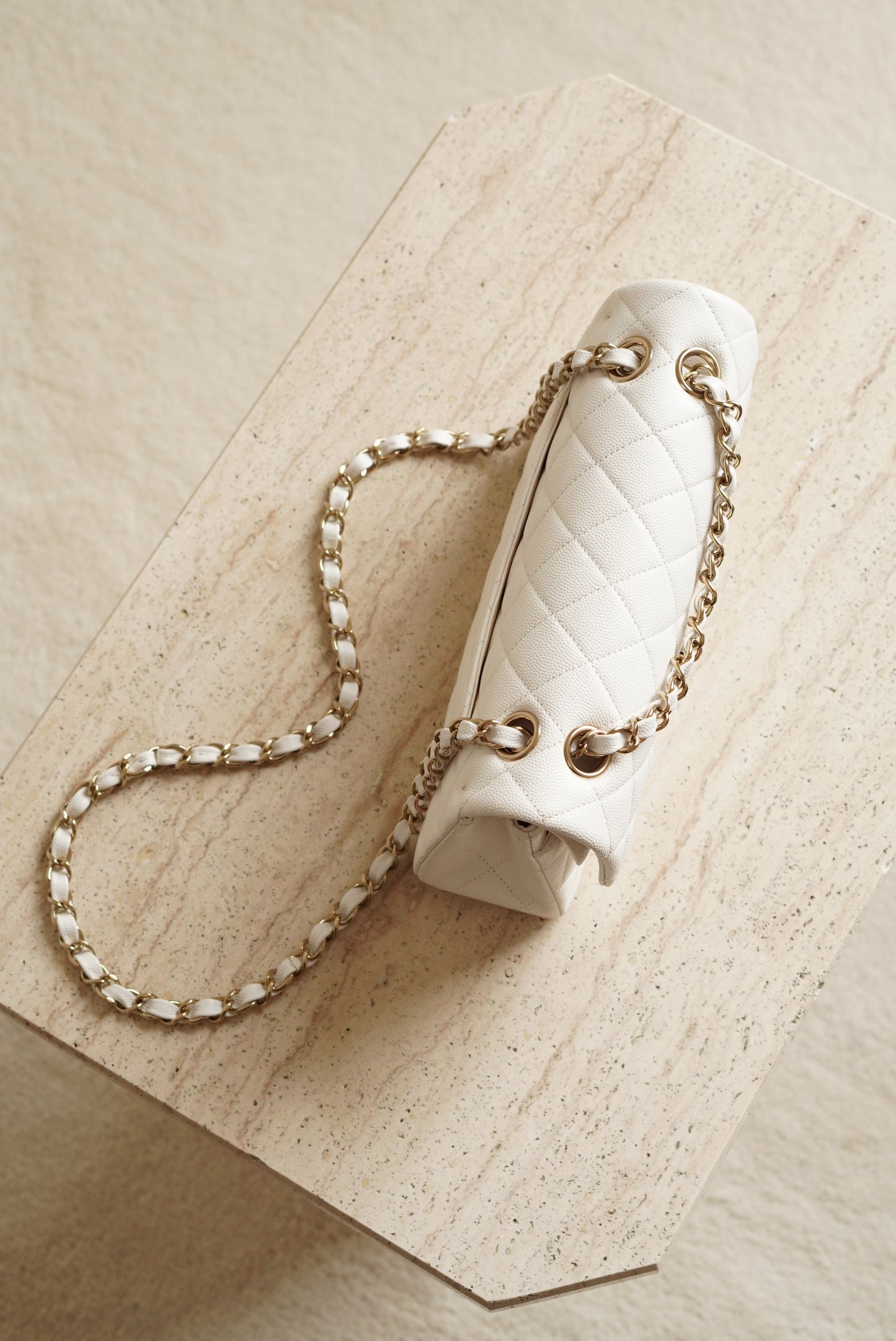 CHANEL CLASSIC 22B SMALL DOUBLE FLAP | WHITE