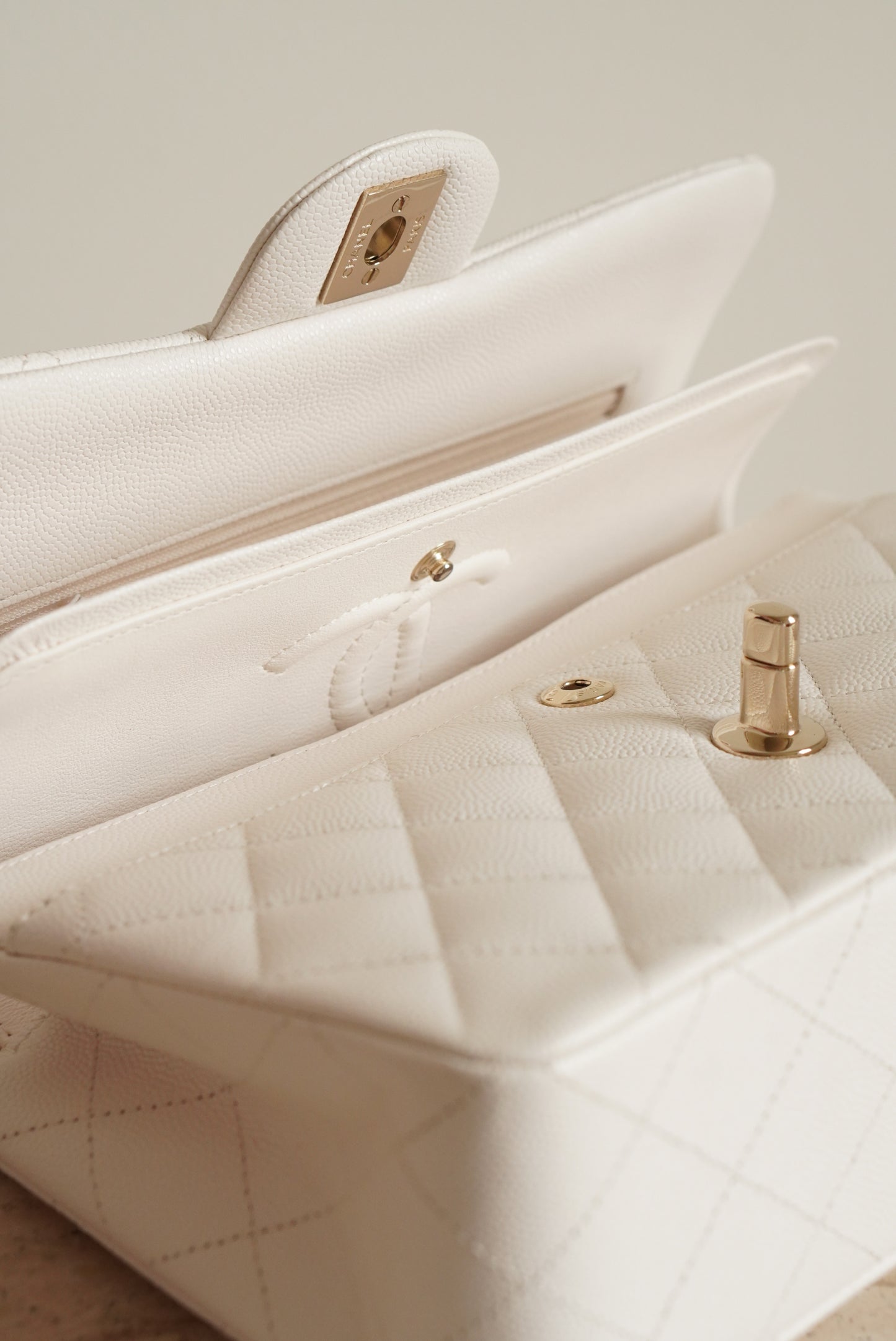 CHANEL CLASSIC 22B SMALL DOUBLE FLAP | WHITE