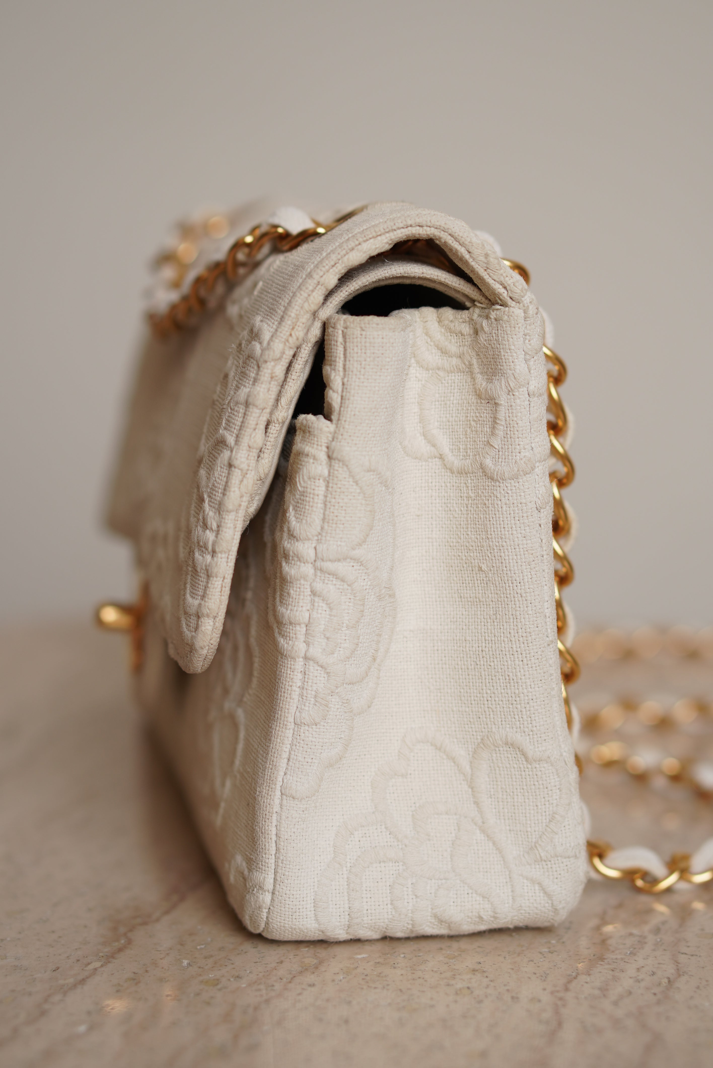 CHANEL CLASSIC CAMELLIA SMALL DOUBLE FLAP