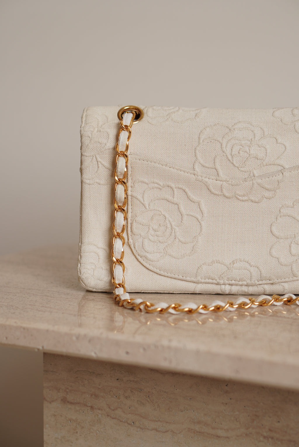 CHANEL CLASSIC CAMELLIA SMALL DOUBLE FLAP