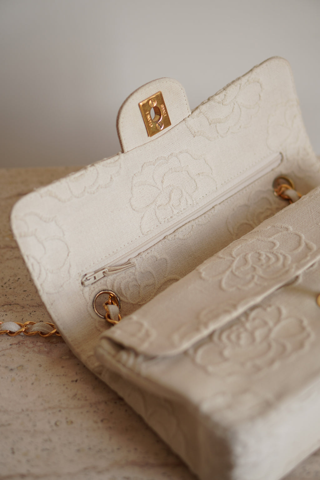CHANEL CLASSIC CAMELLIA SMALL DOUBLE FLAP