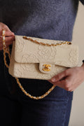 CHANEL CLASSIC CAMELLIA SMALL DOUBLE FLAP