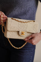 CHANEL CLASSIC CAMELLIA SMALL DOUBLE FLAP