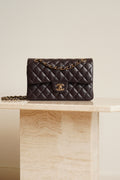 CHANEL CLASSIC 22K SMALL DOUBLE FLAP | DARK BROWN