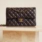 CHANEL CLASSIC 22K SMALL DOUBLE FLAP | DARK BROWN