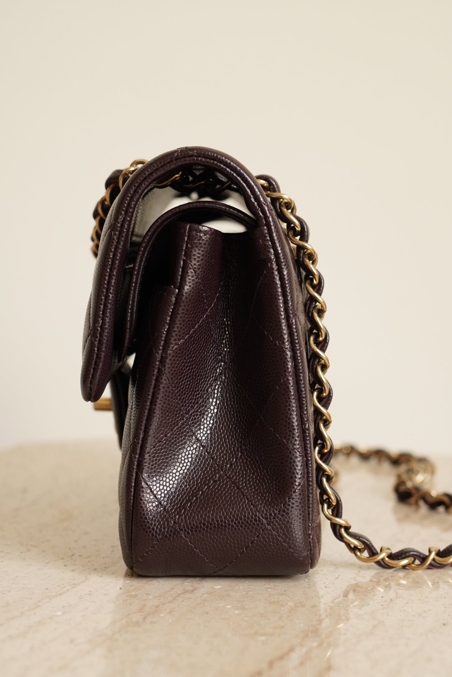 CHANEL CLASSIC 22K SMALL DOUBLE FLAP | DARK BROWN