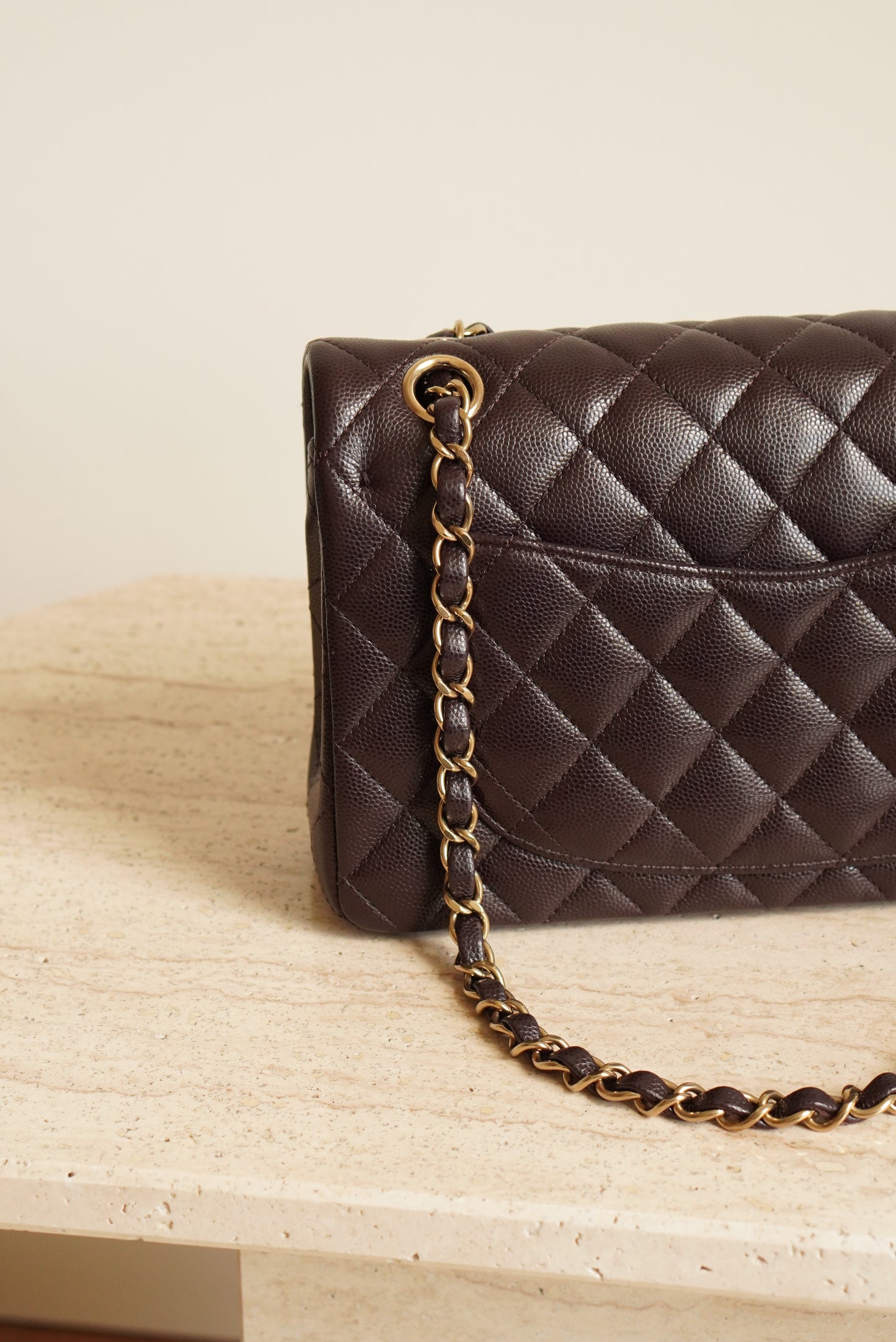 CHANEL CLASSIC 22K SMALL DOUBLE FLAP | DARK BROWN