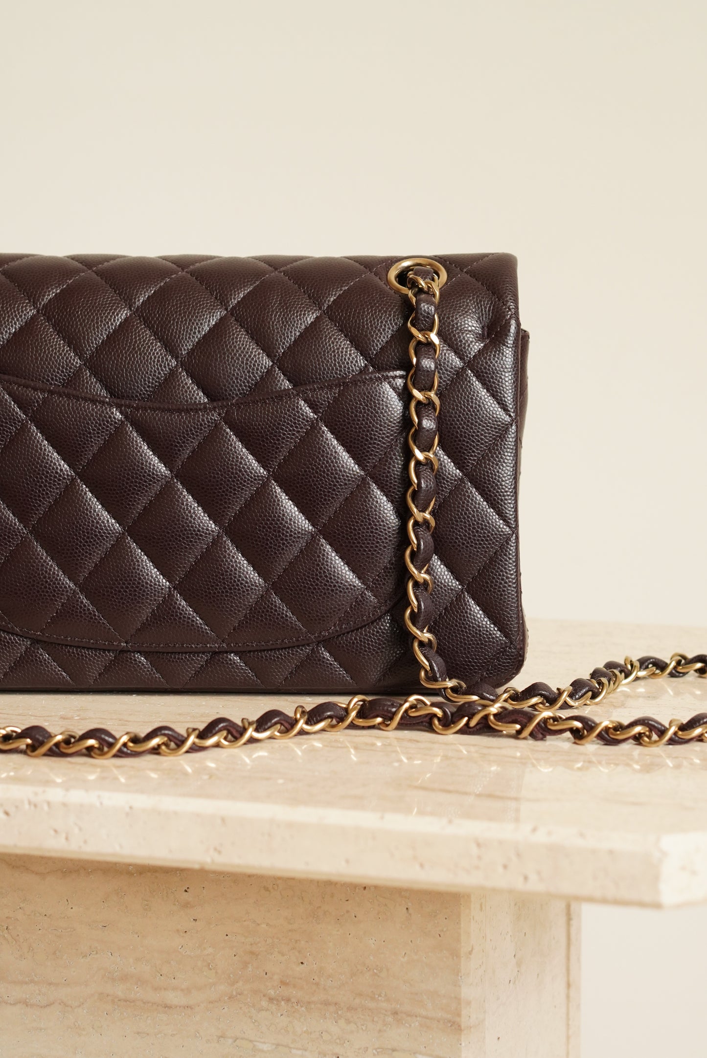 CHANEL CLASSIC 22K SMALL DOUBLE FLAP | DARK BROWN