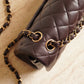 CHANEL CLASSIC 22K SMALL DOUBLE FLAP | DARK BROWN