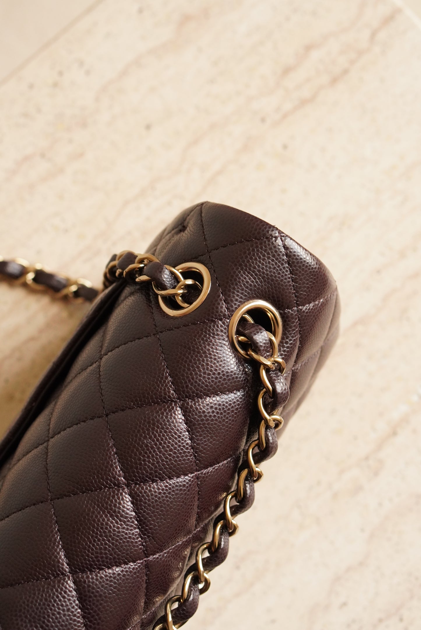 CHANEL CLASSIC 22K SMALL DOUBLE FLAP | DARK BROWN