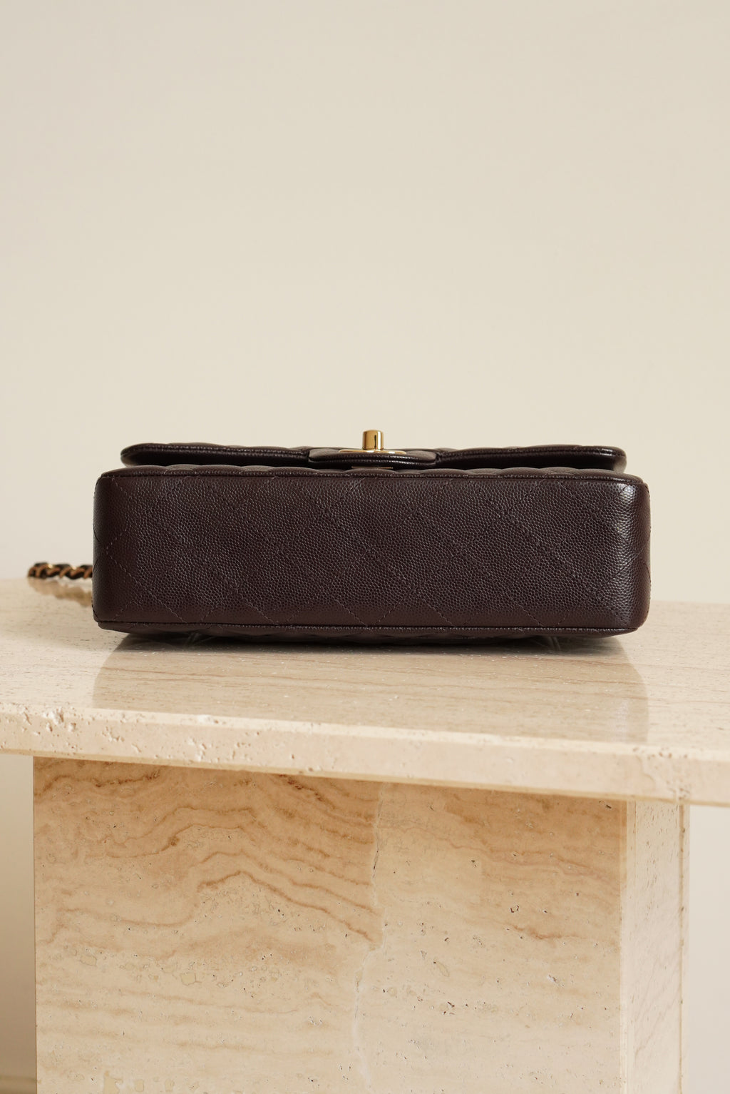 CHANEL CLASSIC 22K SMALL DOUBLE FLAP | DARK BROWN