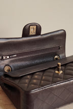 CHANEL CLASSIC 22K SMALL DOUBLE FLAP | DARK BROWN