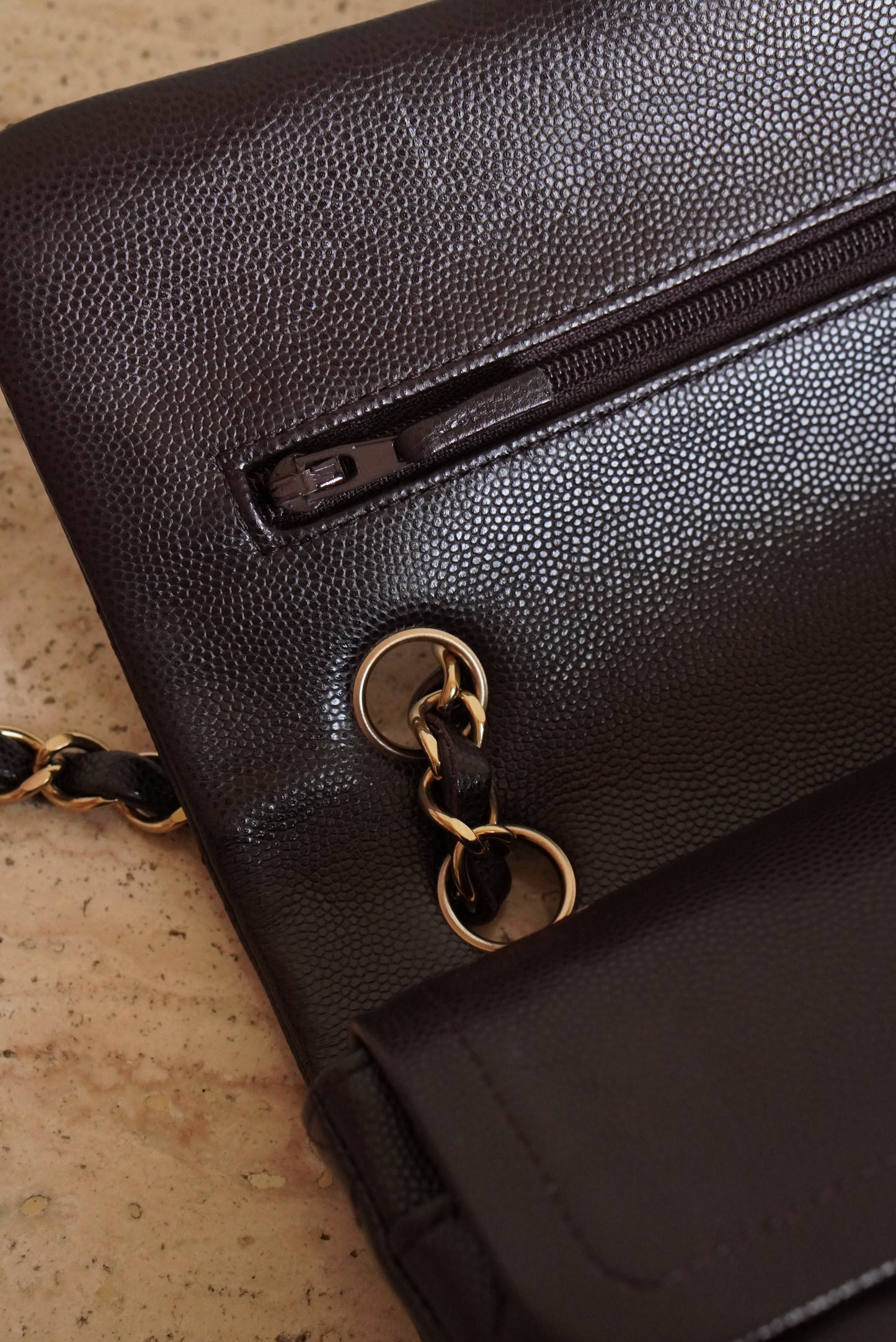 CHANEL CLASSIC 22K SMALL DOUBLE FLAP | DARK BROWN