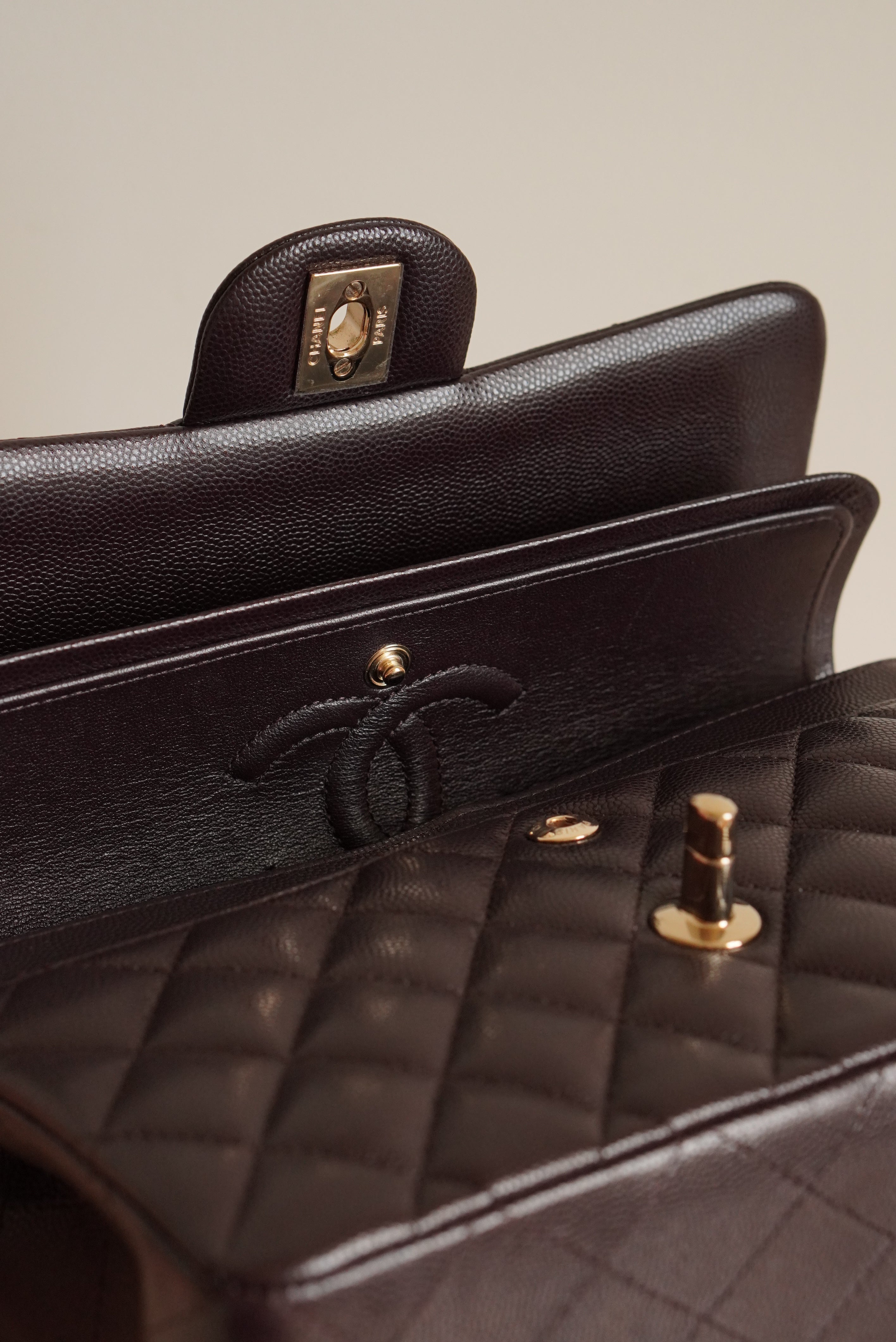 CHANEL CLASSIC 22K SMALL DOUBLE FLAP | DARK BROWN