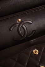 CHANEL CLASSIC 22K SMALL DOUBLE FLAP | DARK BROWN