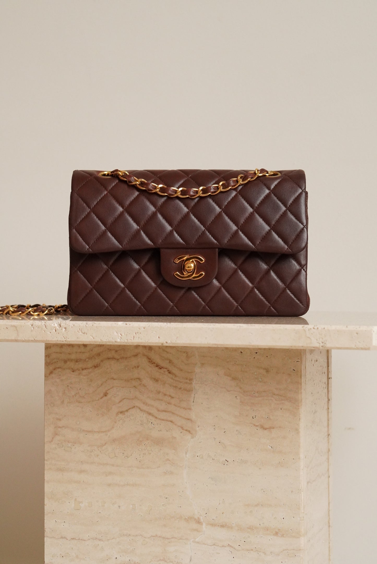 CHANEL CLASSIC SMALL DOUBLE FLAP | BROWN